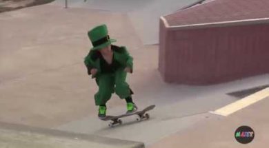 Leprechaun Skateboarding Fail
