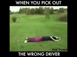 Golf Driver Runs Over Golfer